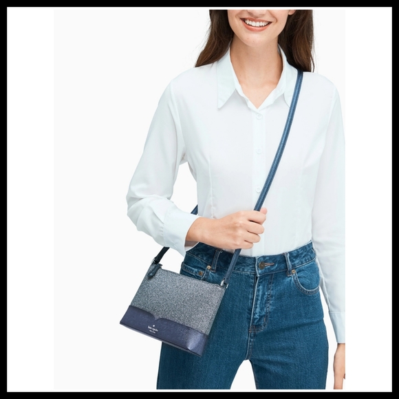 NWT Gunmetal Micro-glitter Crossbody - Picture 4 of 5